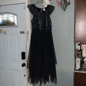 Like New Cat & Jack black tulle & sequin dress